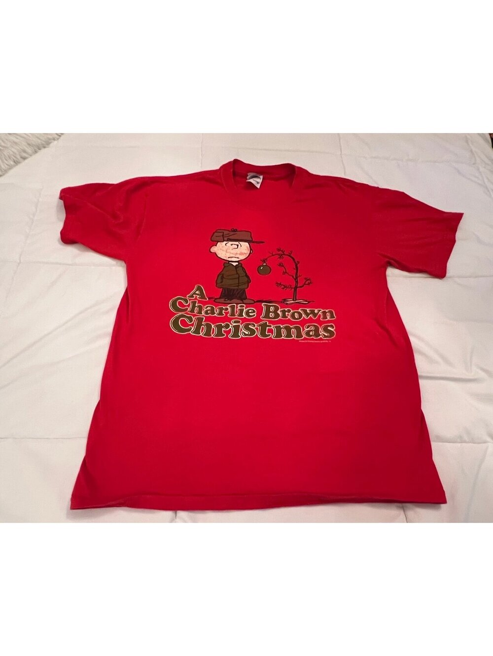 Charlie Brown Christmas Womens Medium Red t shirt